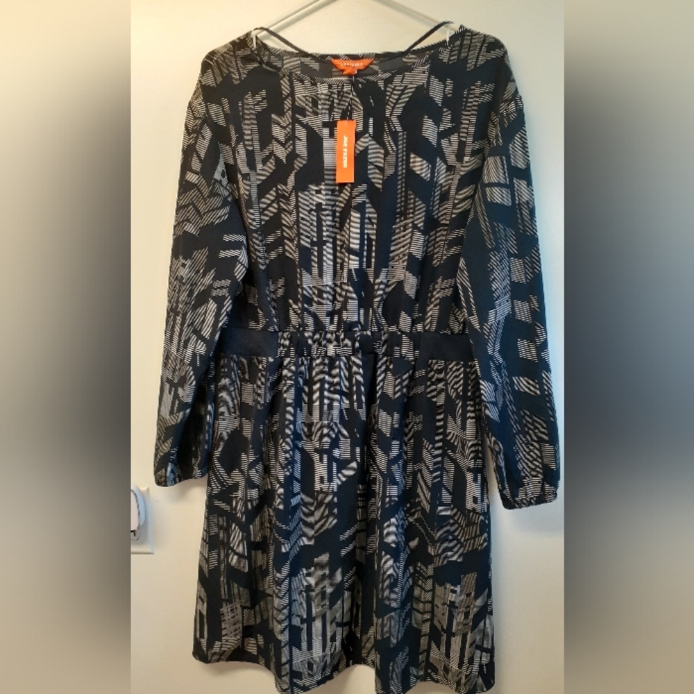 NWT Joe Fresh dark blue/white patterned dress
